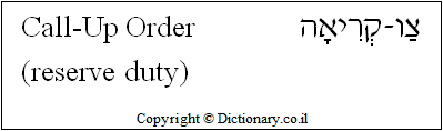 Call-Up Order