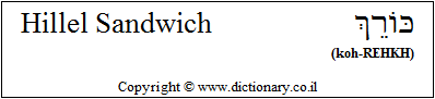 'Hillel Sandwich' in Hebrew