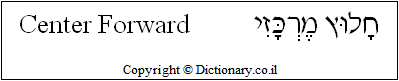 'Center Forward' in Hebrew