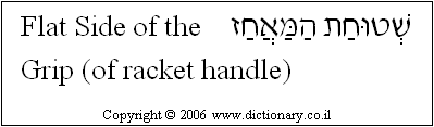 'Flat Side of the Grip' in Hebrew