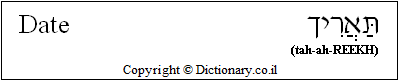 'Date' in Hebrew