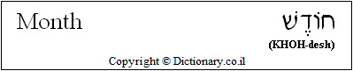 'Month' in Hebrew