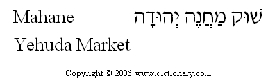 'Mahane Yehuda Market' in Hebrew