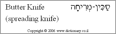 'Butter Knife' in Hebrew