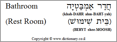 'Bathroom / Restroom' in Hebrew