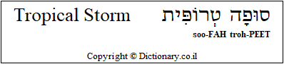 'Tropical Storm' in Hebrew