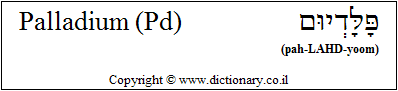 'Palladium (Pd)' in Hebrew