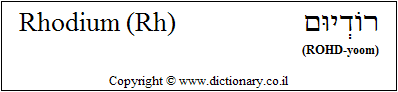 'Rhodium (Rh)' in Hebrew