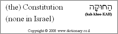 'Constitution' in Hebrew