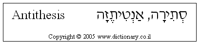 'Antithesis' in Hebrew