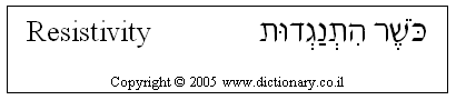 'Resistivity' in Hebrew