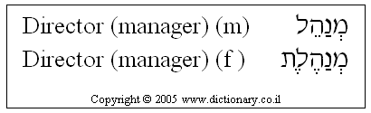 'Director (manager)' in Hebrew