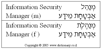 'Information Security Manager' in Hebrew