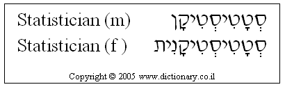 'Statistician' in Hebrew