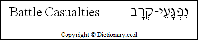 'Battle Casualties' in Hebrew 'Battle Casualties' in Hebrew