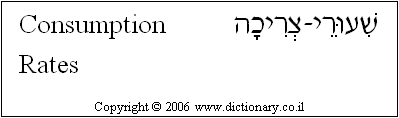 'Consumption Rates' in Hebrew