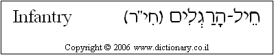 'Infantry' in Hebrew