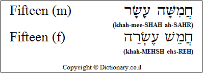 'Fifteen' in Hebrew 'Fifteen' in Hebrew