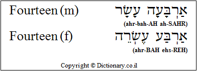 'Fourteen' in Hebrew 'Fourteen' in Hebrew