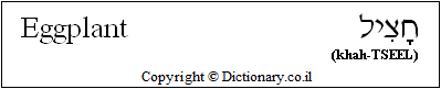 'Eggplant' in Hebrew 'Eggplant' in Hebrew