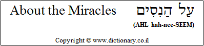 'About the Miracles' in Hebrew