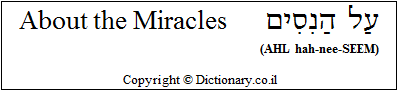 'About the Miracles' in Hebrew 'About the Miracles' in Hebrew