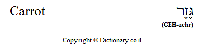 'Carrot' in Hebrew 'Carrot' in Hebrew
