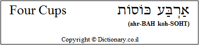 'Four Cups' in Hebrew 'Four Cups' in Hebrew