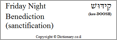 'Friday Night Benediction' in Hebrew 'Friday Night Benediction' in Hebrew