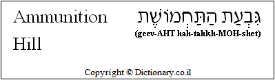'Ammunition Hill' in Hebrew 'Ammunition Hill' in Hebrew