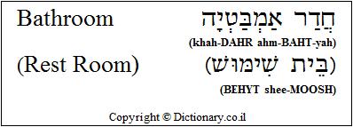 'Bathroom / Restroom' in Hebrew 'Bathroom / Restroom' in Hebrew