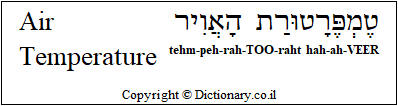 'Air Temperature' in Hebrew 'Air Temperature' in Hebrew
