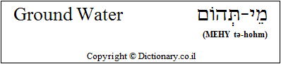 'Ground Water' in Hebrew 'Ground Water' in Hebrew
