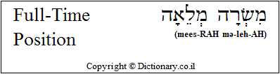 'Full-Time Position' in Hebrew 'Full-Time Position' in Hebrew