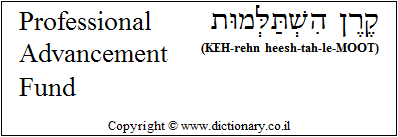 'Professional Advancement Fund' in Hebrew