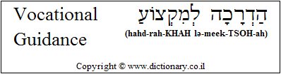 'Vocational Guidance' in Hebrew