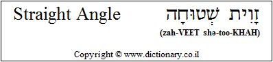 'Straight Angle' in Hebrew