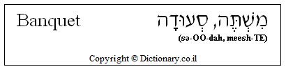 'Banquet' in Hebrew 'Banquet' in Hebrew