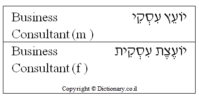 'Business Consultant' in Hebrew 'Business Consultant' in Hebrew