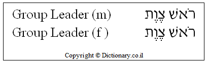 'Group Leader' in Hebrew 'Group Leader' in Hebrew